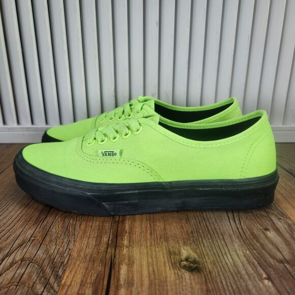 VANS Authentic Womens Size 8 Neon Lime Green Skateboarding Skater Sneakers Shoes - Picture 3 of 9